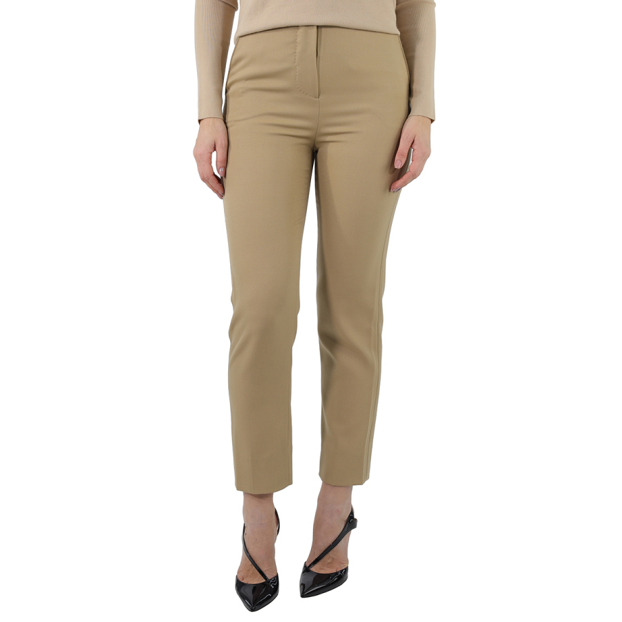 Burberry Ladies Wool Tailored Trousers In Honey, Brand Size 8 (US Size 6)