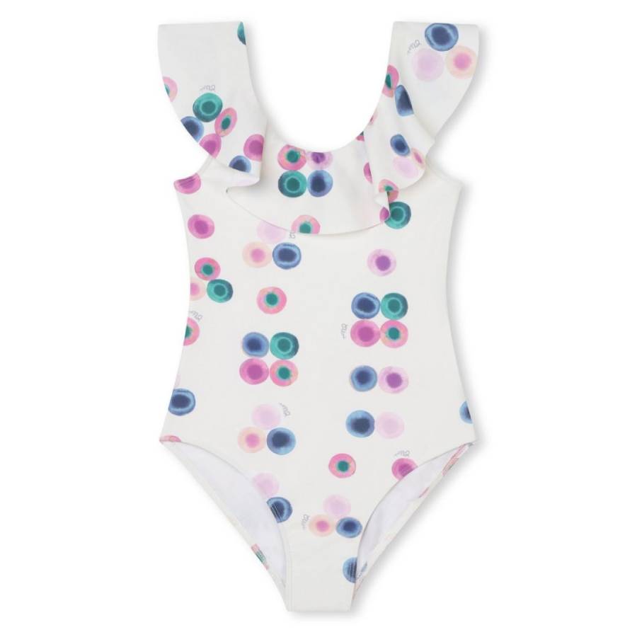 Chloe Girls Abstract Print Ruffled 1-Piece Swimsuit