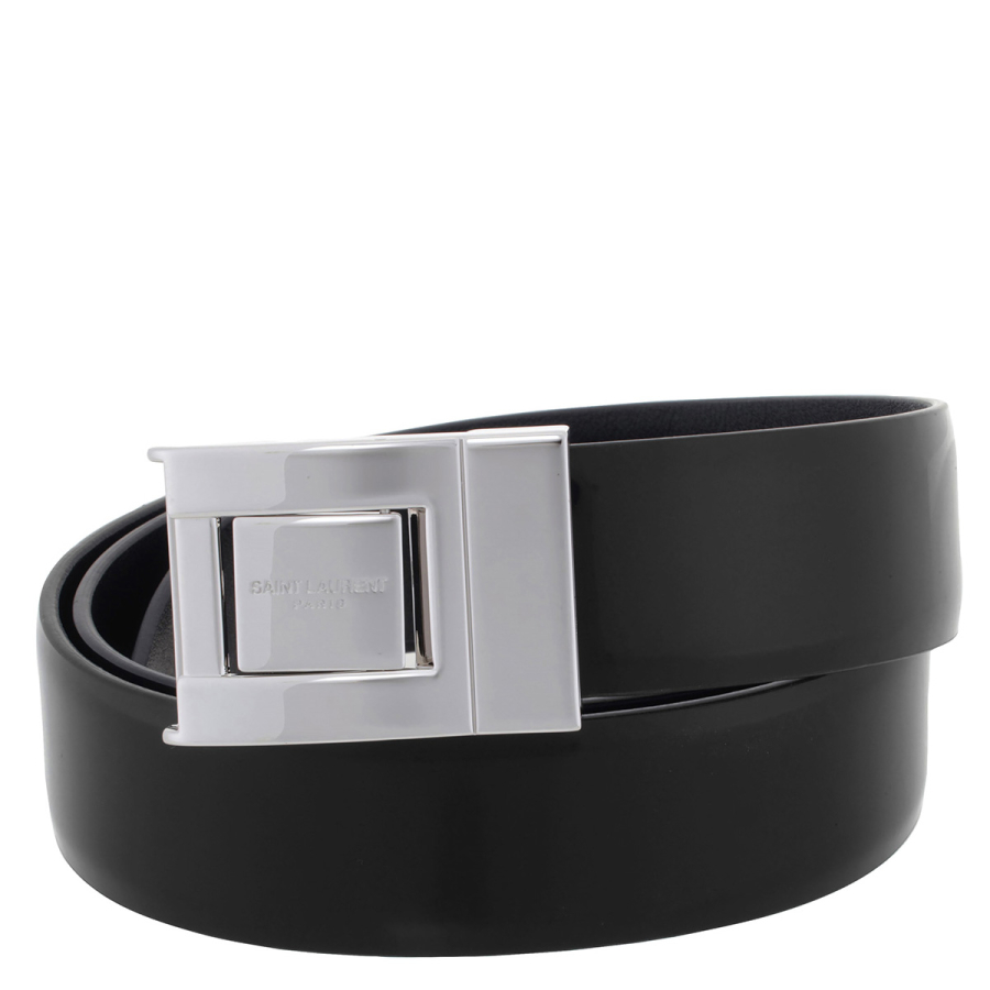 Saint Laurent Brushed Leather Buckle Belt
