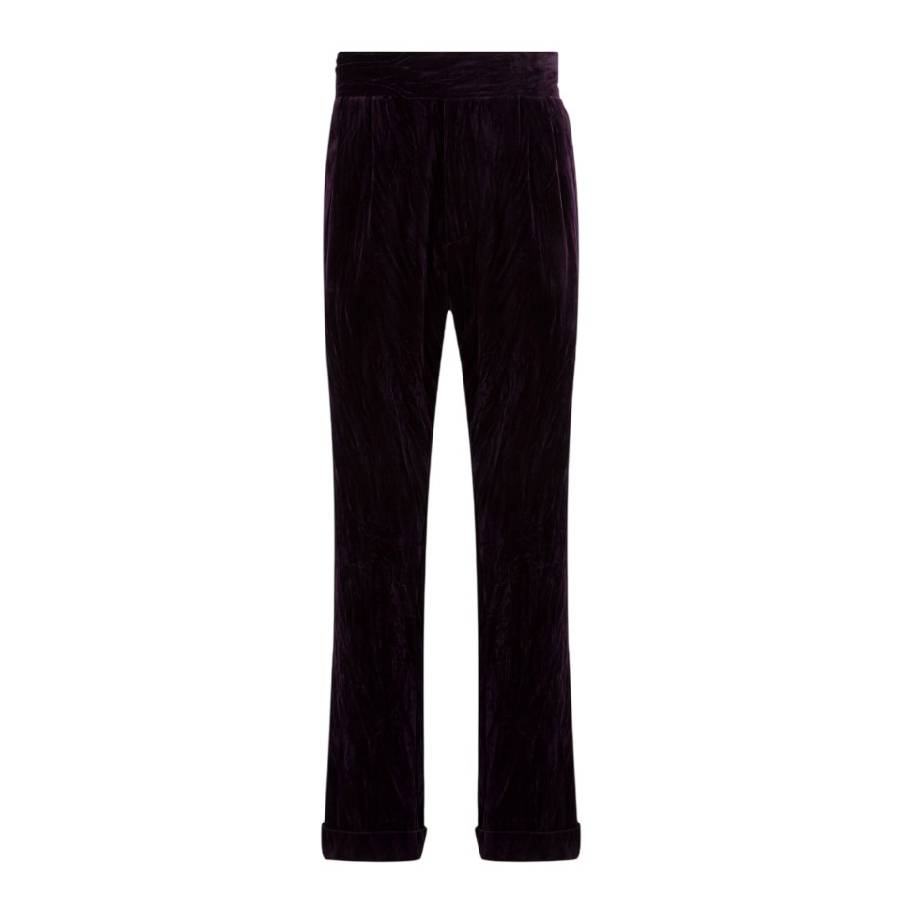 Roberto Cavalli Pleated Velvet-Effect Cotton Trousers