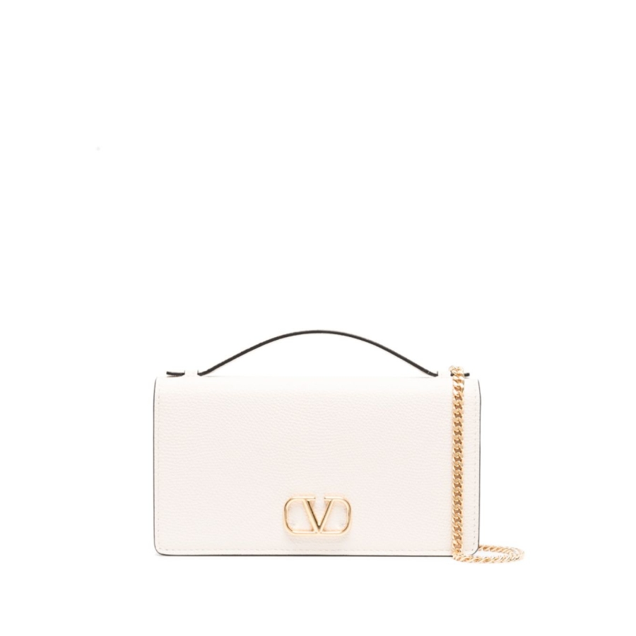 Valentino Garavani Vlogo Signature Leather Wallet On Chain