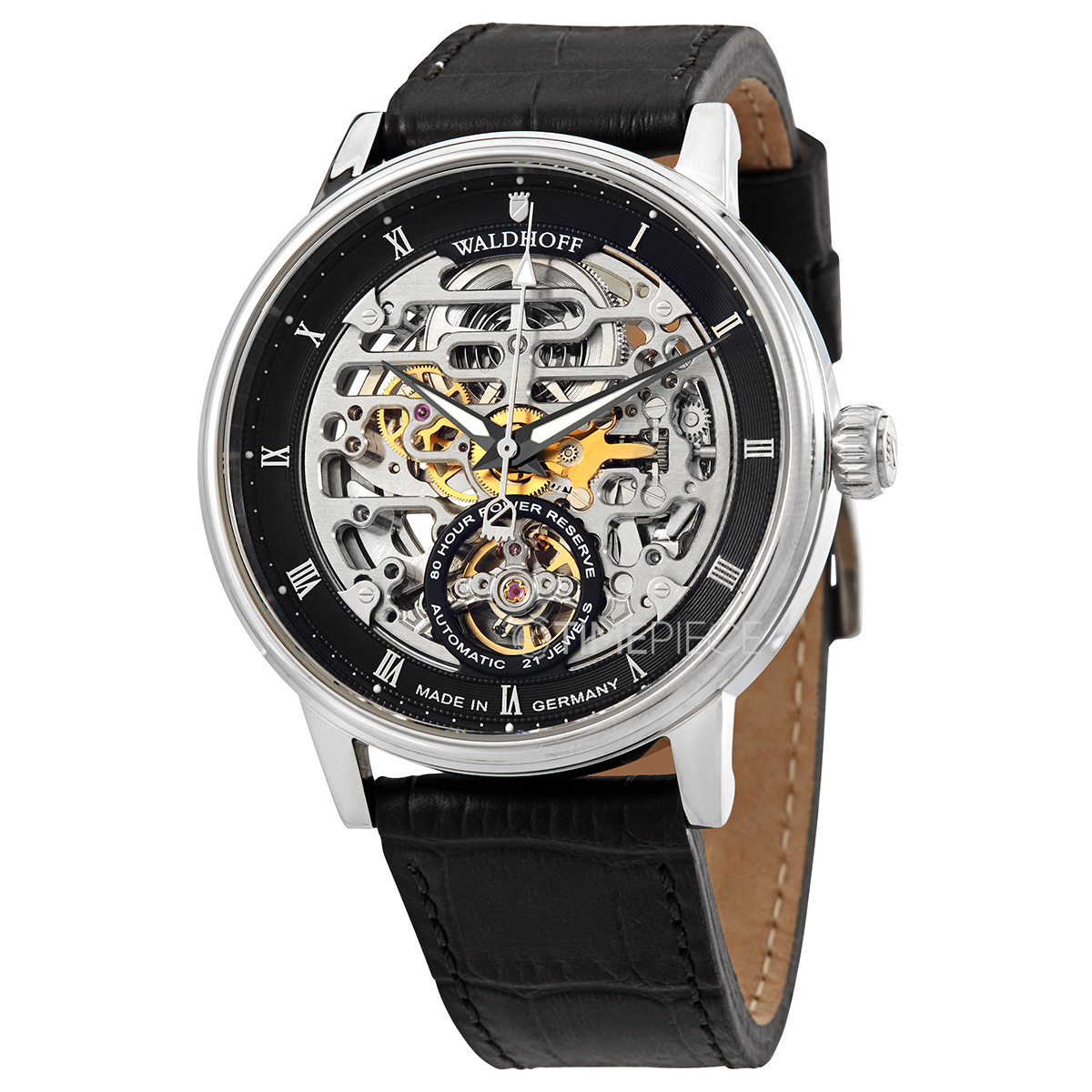 Waldhoff Capital Black Dial Black Leather Mens Watch 06C