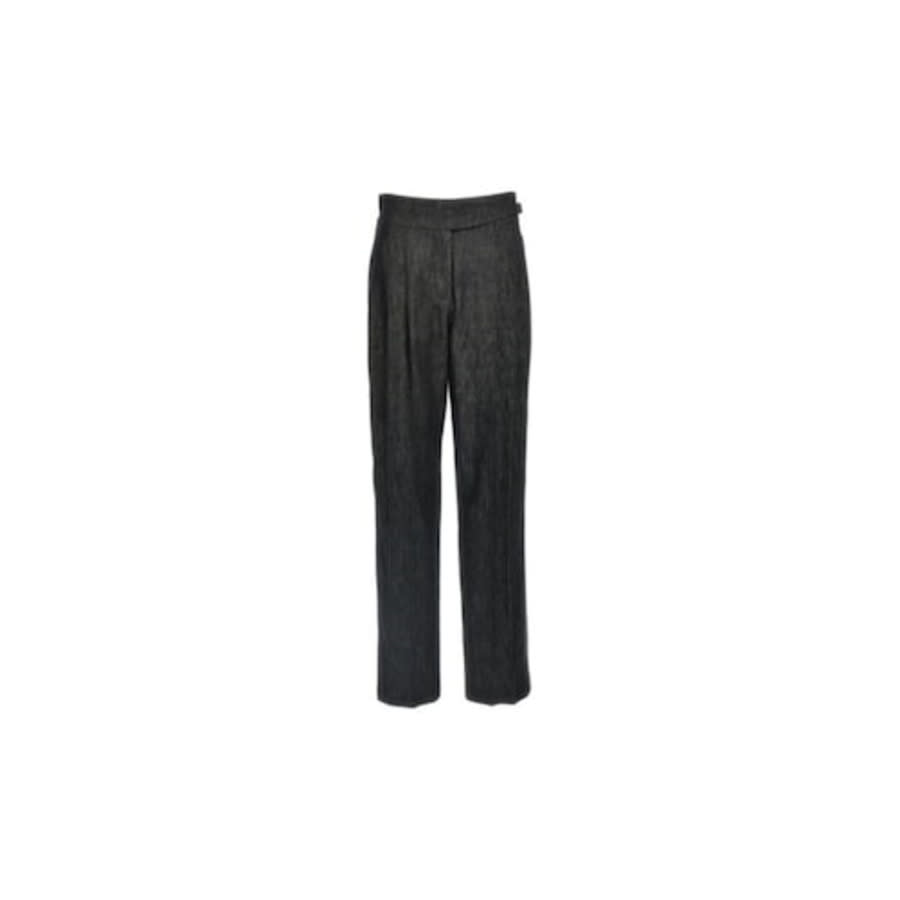 Brunello Cucinelli Womens Black Straight Leg Cotton Trousers