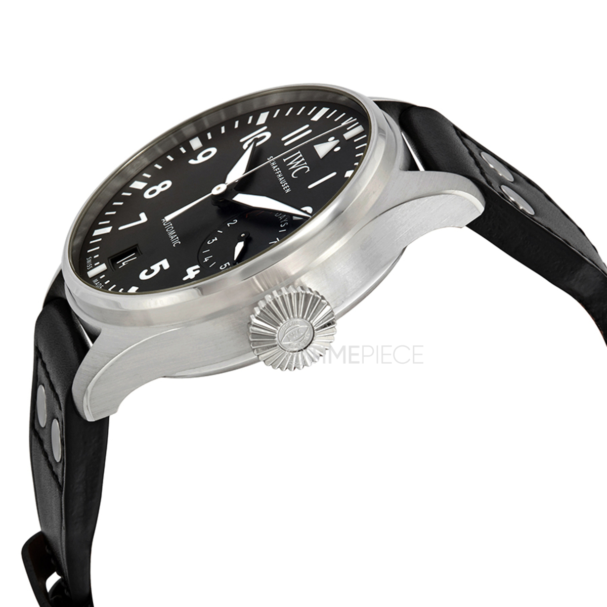 IWC Big Pilot Automatic Black Dial Black Leather Mens Watch IW501001