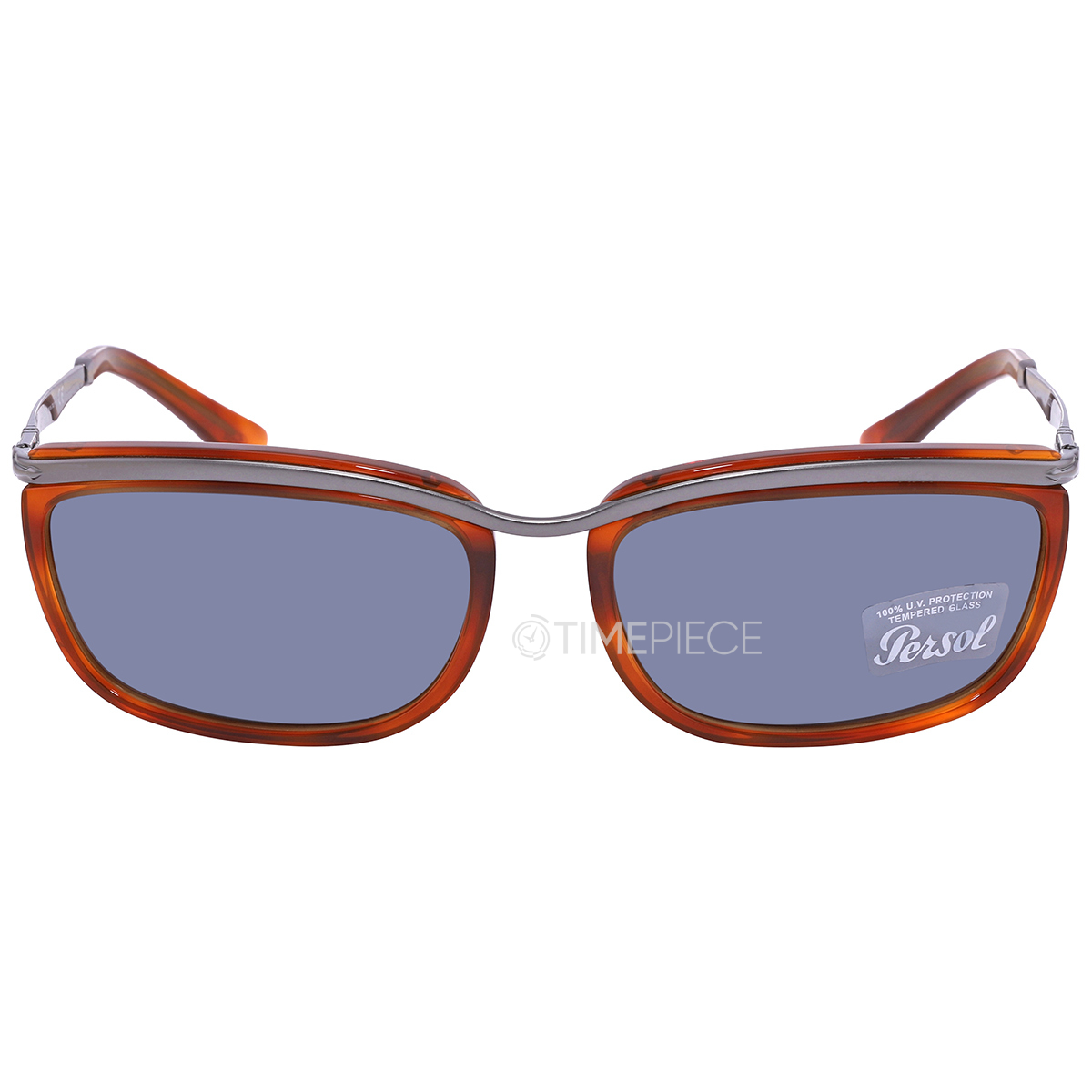 Persol Key West II Light Blue Rectangular Mens Sunglasses PO3229S 9656 60