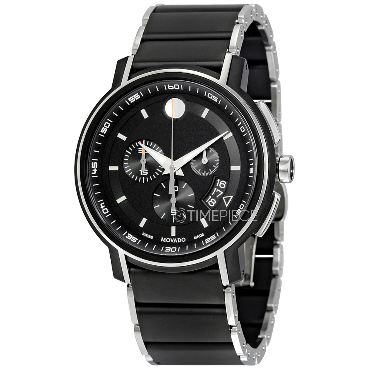 Men\'s Black Dial 0607006 Strato Watch - Chronograph Movado