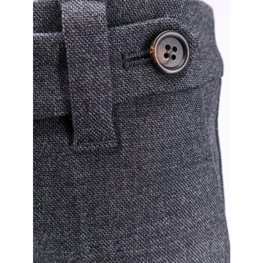 Brunello Cucinelli Dark Grey Textured Trousers