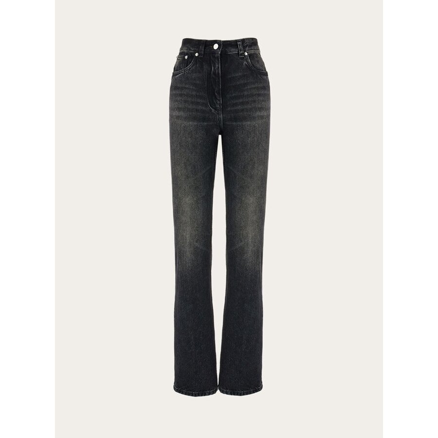 Ferragamo Black Straight Leg Trousers