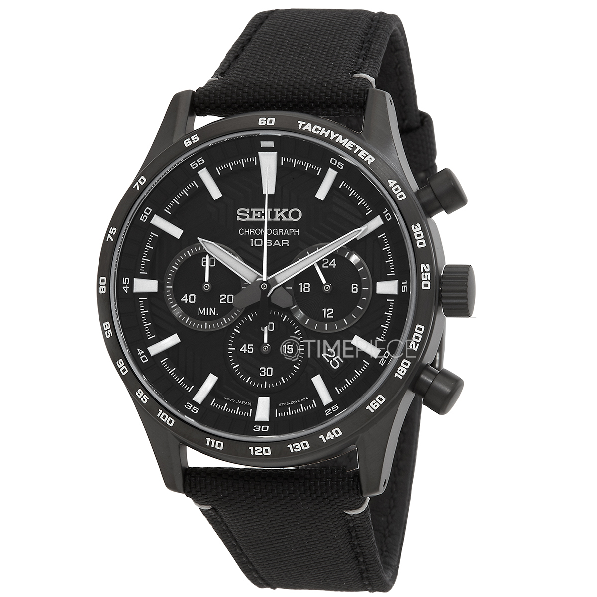 Seiko Essential Chronograph Quartz Black Dial Mens Watch SSB417