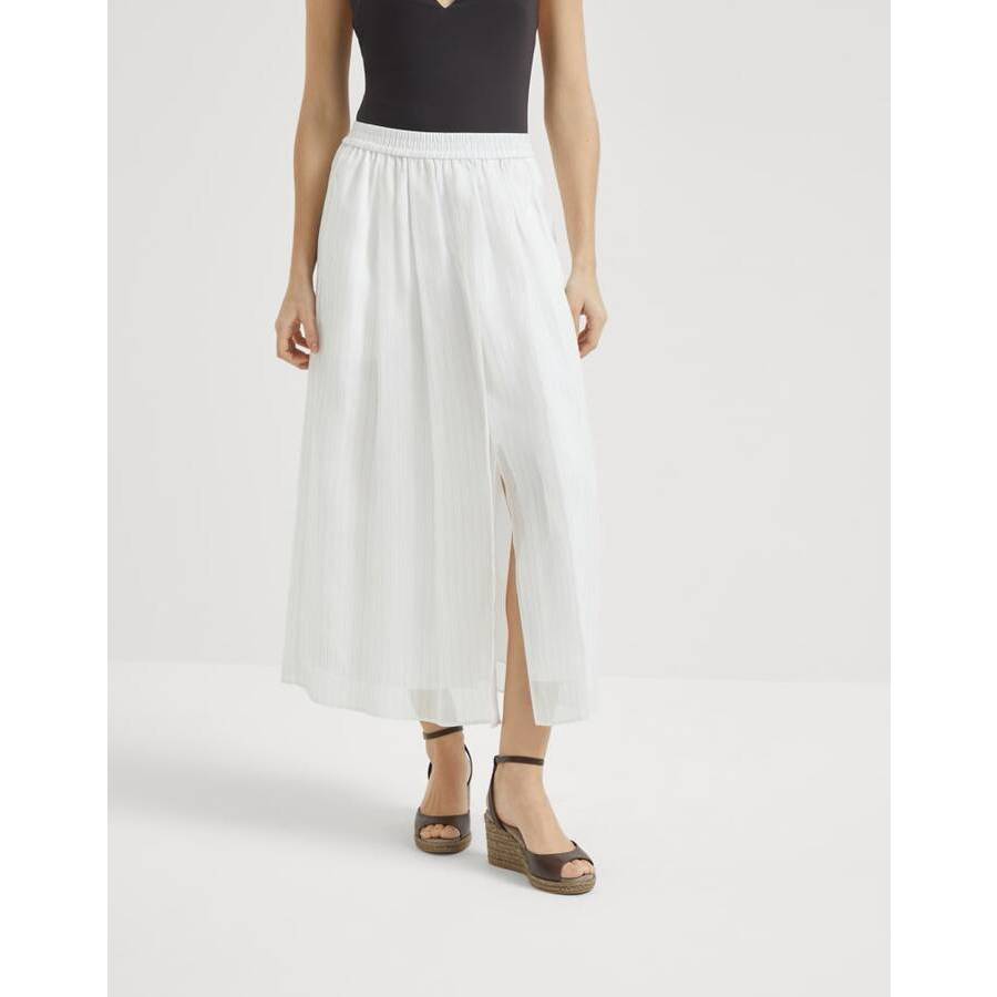 Brunello Cucinelli Women's White Midi Skirt