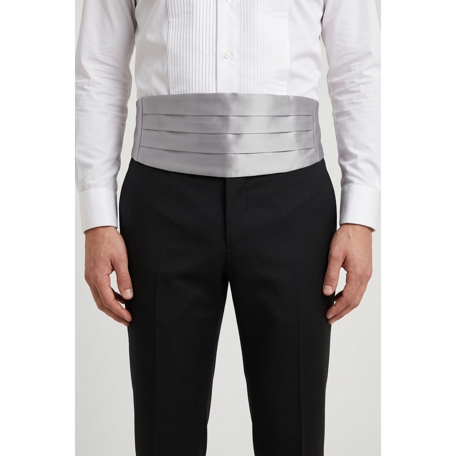 Brunello Cucinelli Mens Light Gray Silk Cotton Cummerbund Grey Accessories & Slg