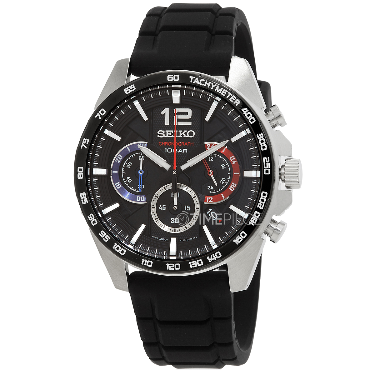 Seiko Essentials Chronograph Quartz Black Dial Mens Watch SSB347P1