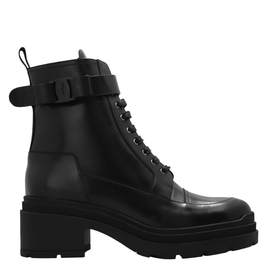 Ferragamo Ladies Black Lober Ankle Boots