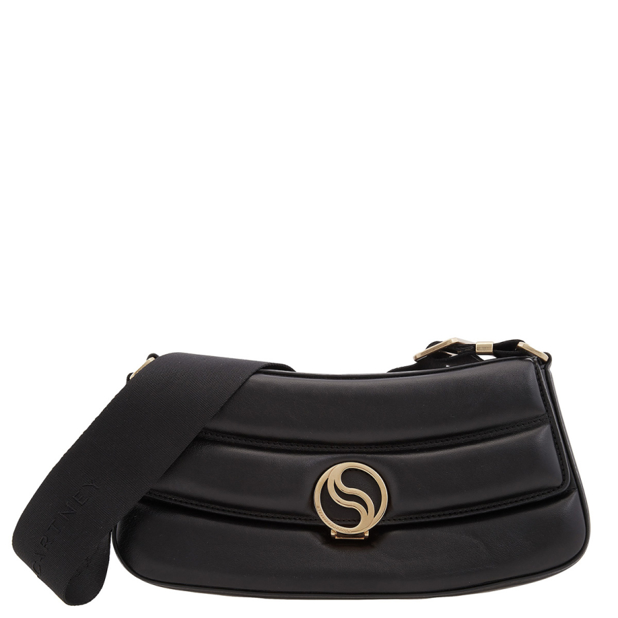 Stella McCartney S-Wave Logo Plaque Padded Shoulder Bag
