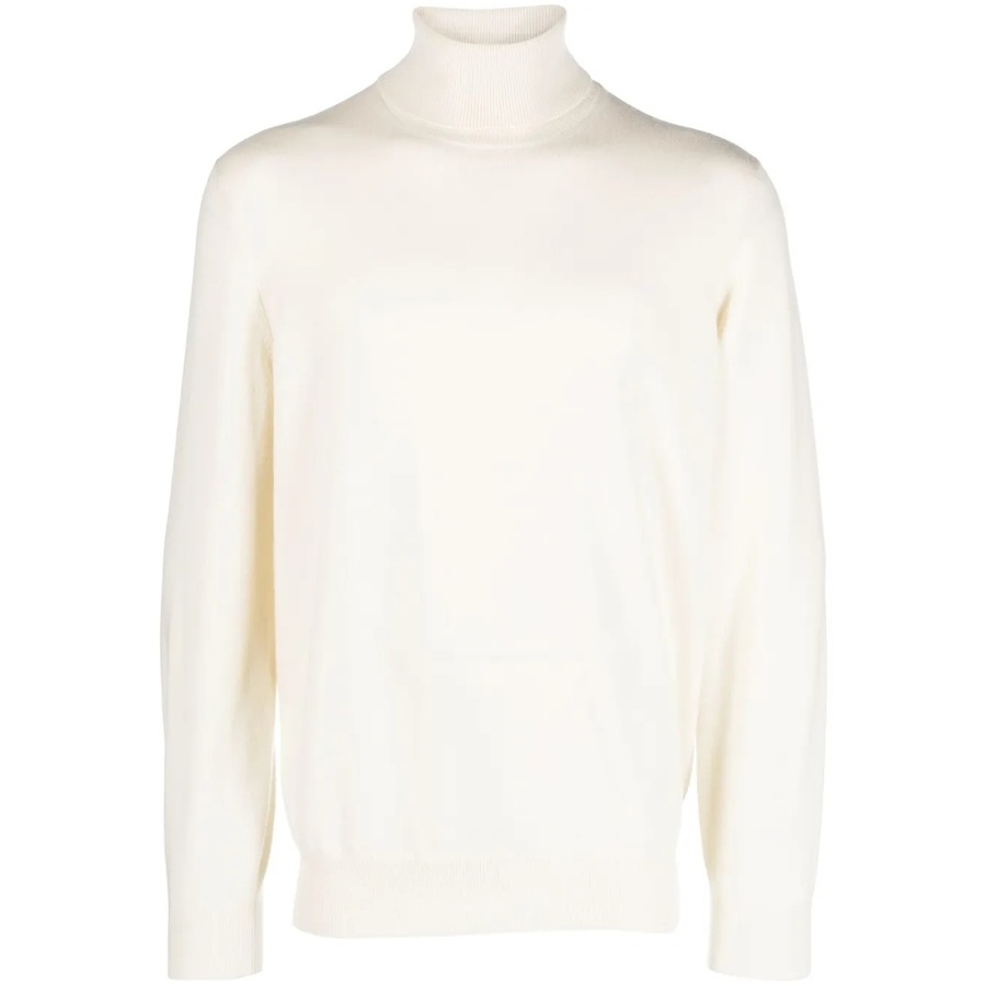 Brunello Cucinelli Men's Off White Wool Turtleneck Sweater