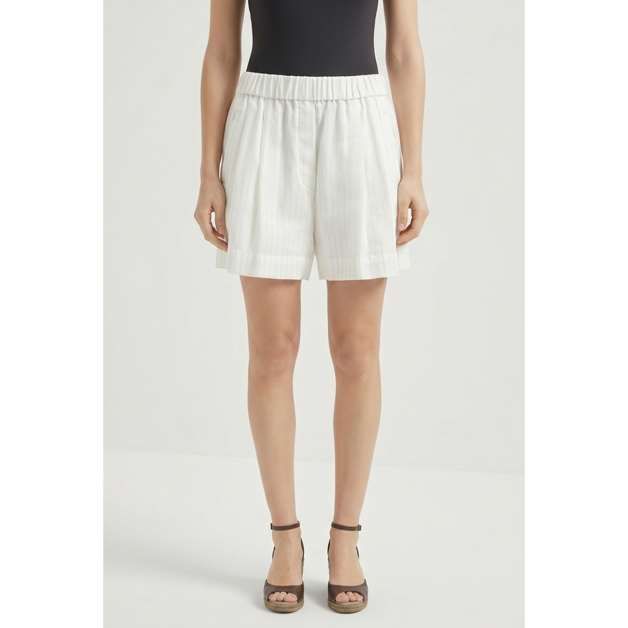 Brunello Cucinelli Wooff White Relaxed Shorts