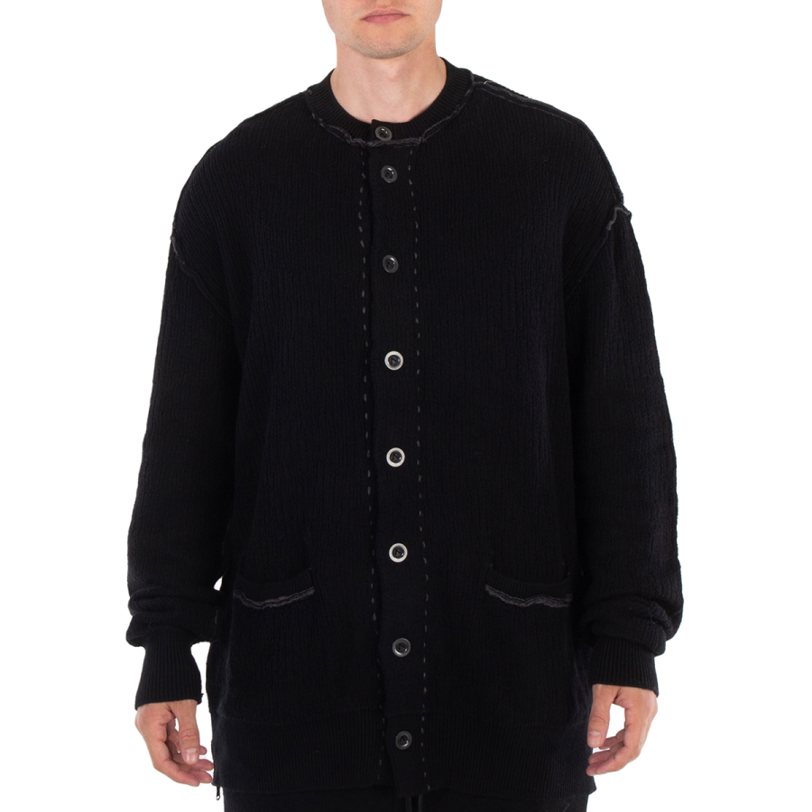 Viridi-Anne Black Button Down Cardigan