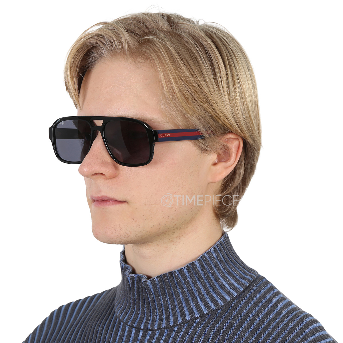 Gucci Grey Pilot Mens Sunglasses GG0925S 001 58