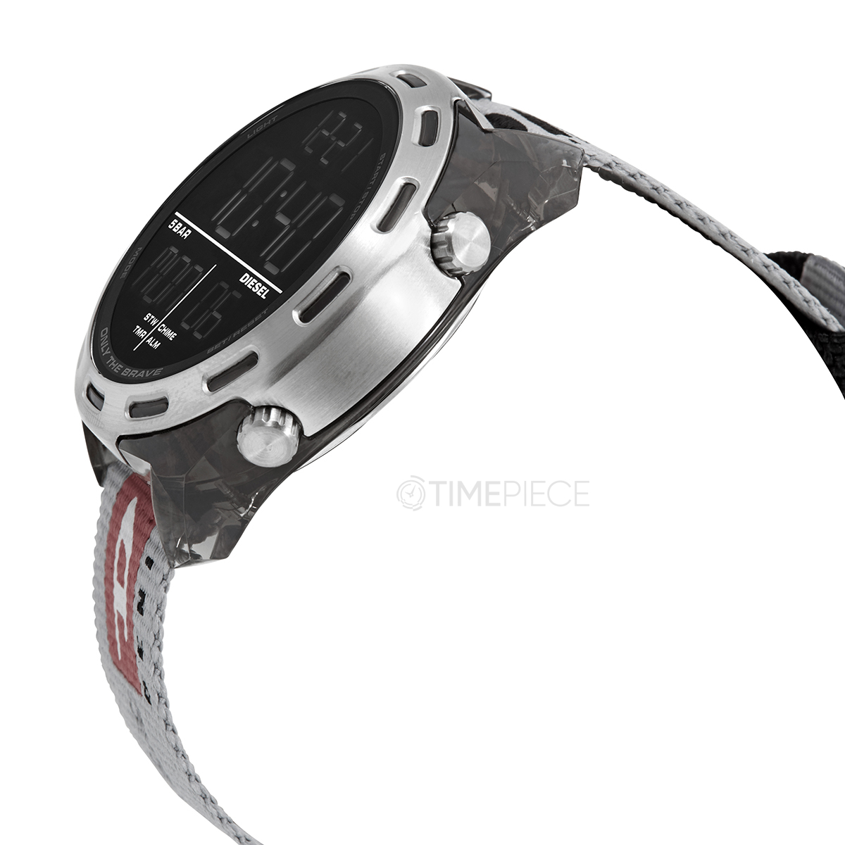 Diesel DZ1894 Alarm Watch Mens Quartz Black Crusher Digital Dial