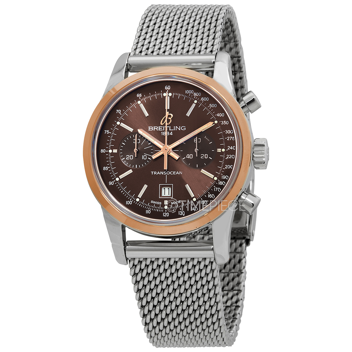 Breitling Transocean Chronograph 38 38 mm Watch in Silver Dial