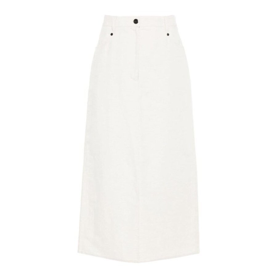 Brunello Cucinelli Wooff White Linen Blend Skirt