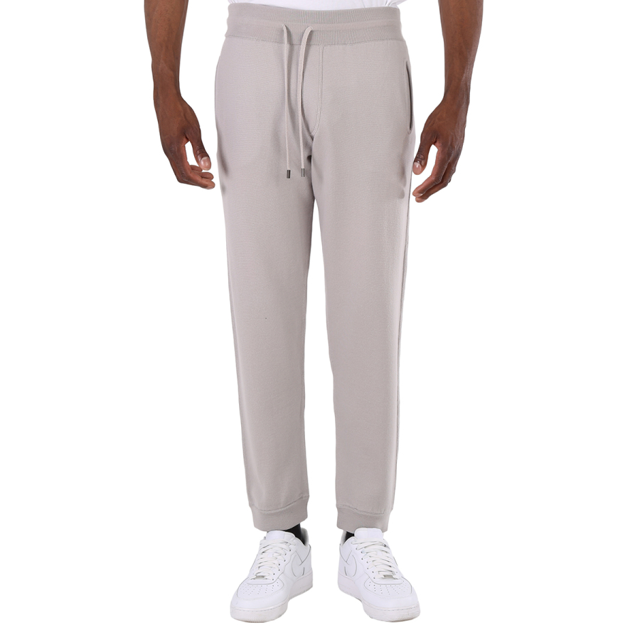 Salvatore Ferragamo Mens Rhinoceros Grey Nubuck Details Virgin Wool Trousers