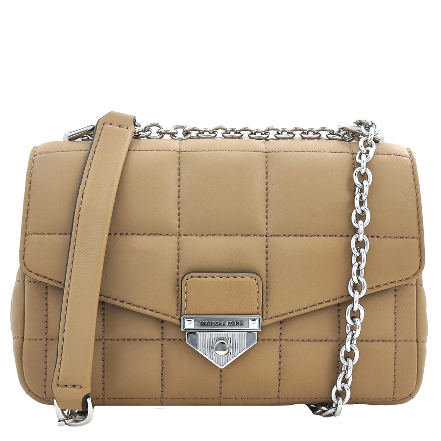 Michael Kors Ladies SoHo Small Quilted Leather Shoulder Bag - Camel