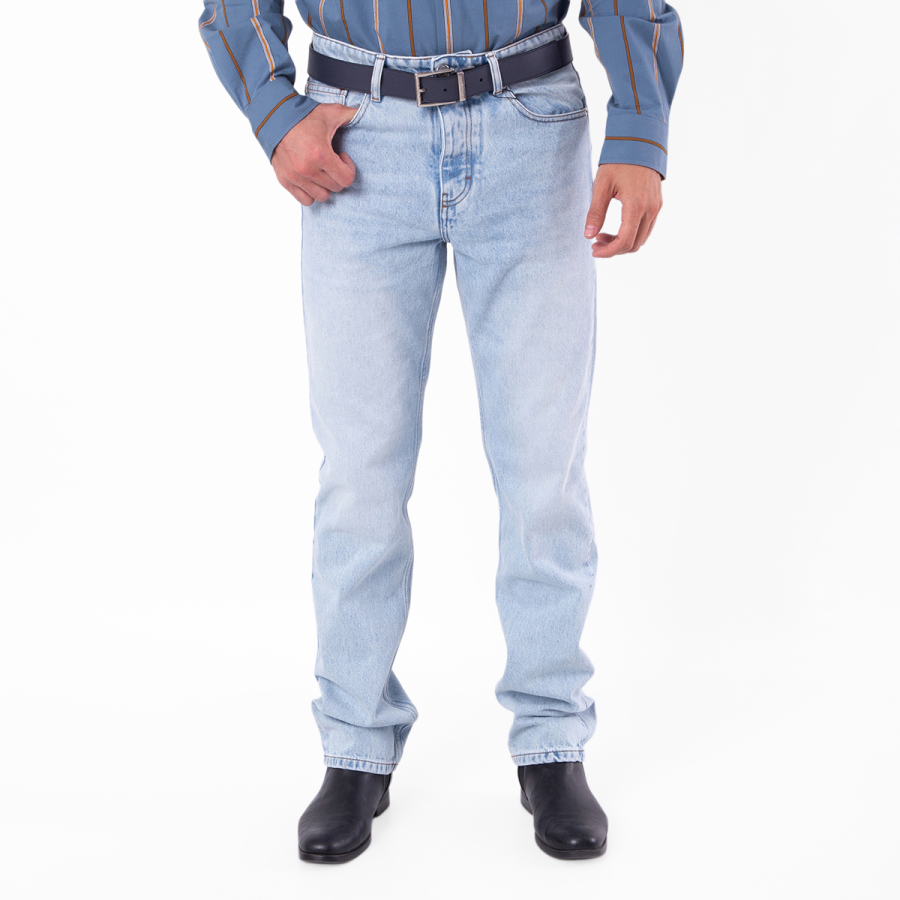 Ami Paris Classic Fit Bleached Blue Denim Jeans