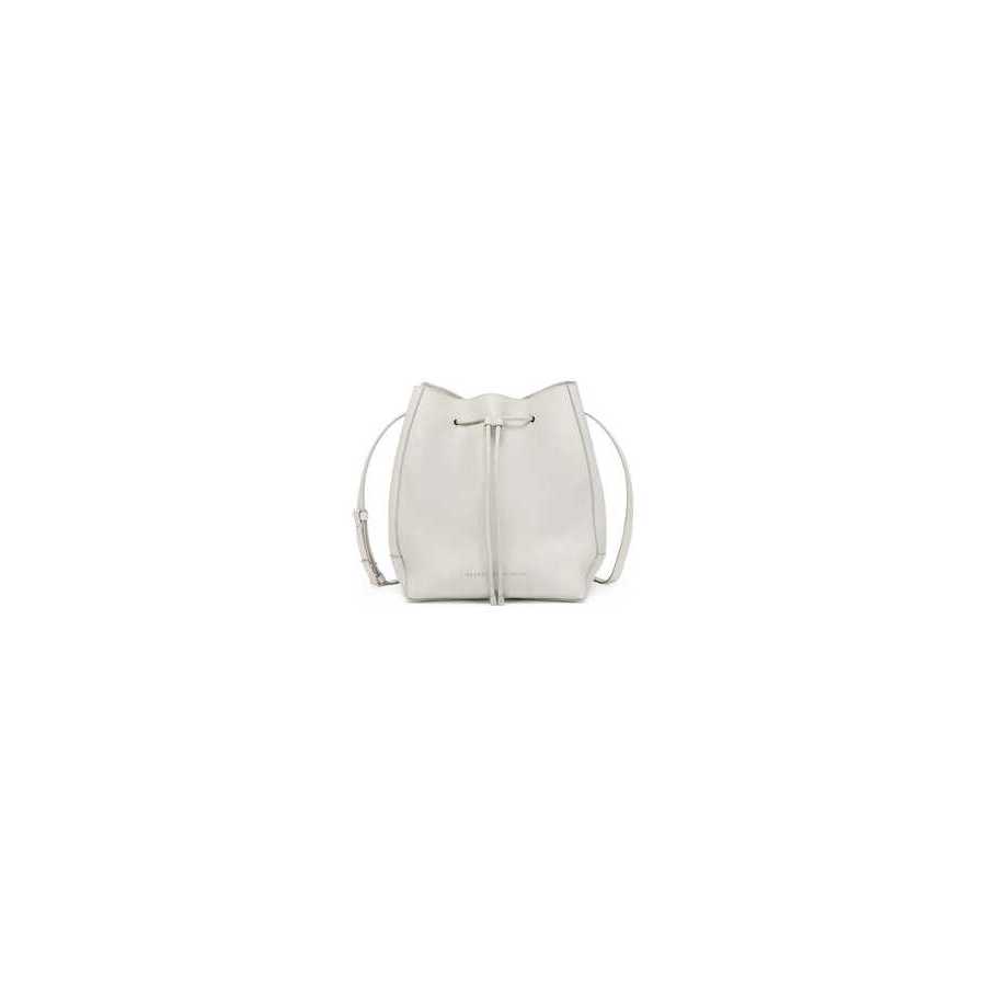 Brunello Cucinelli Womens Quartz Leather Drawstring Bucket Bag