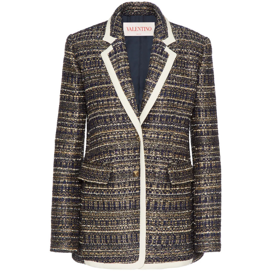Valentino Garavani Tweed Party Single-Breasted Blazer