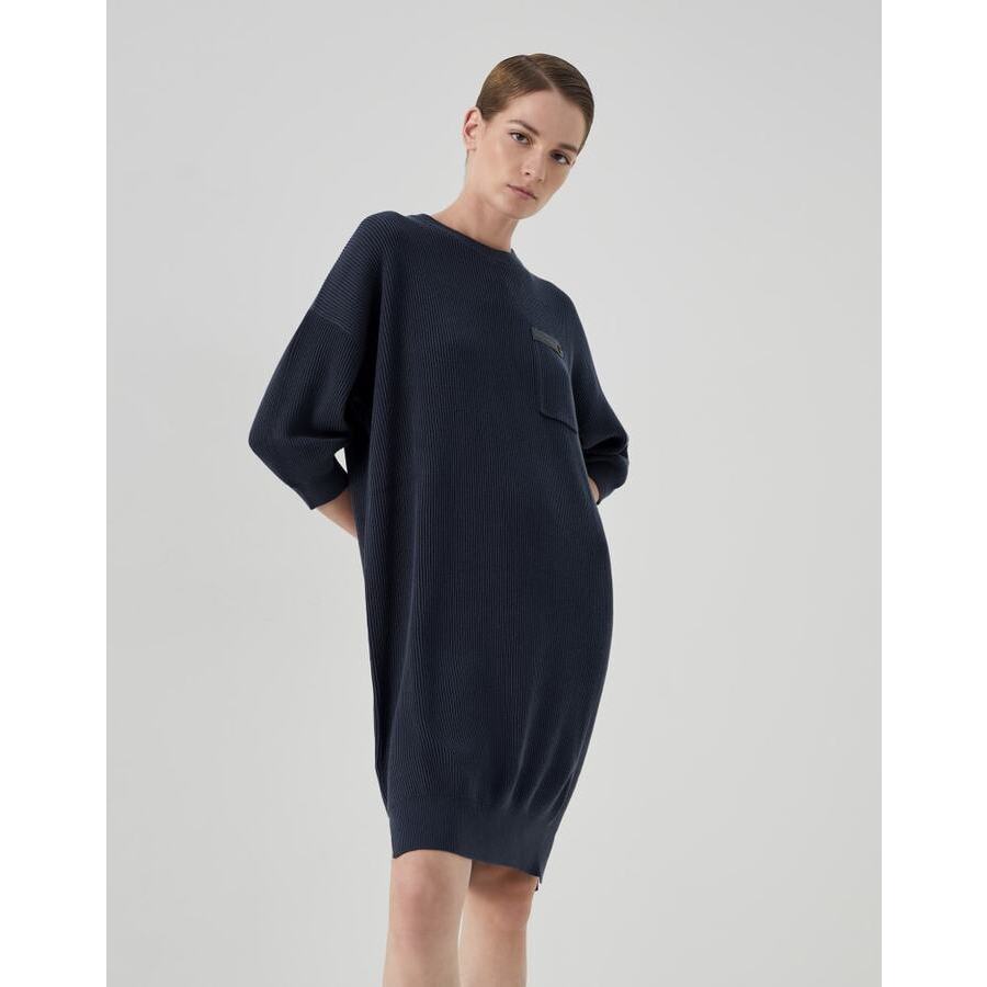 Brunello Cucinelli Womens Night Ribbed Knit Dress