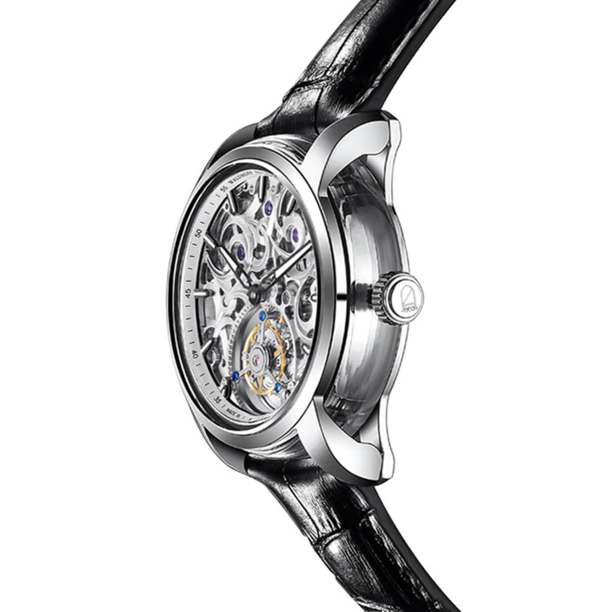 Waldhoff Imperial Diamond Silver Hand Wind Mens Watch