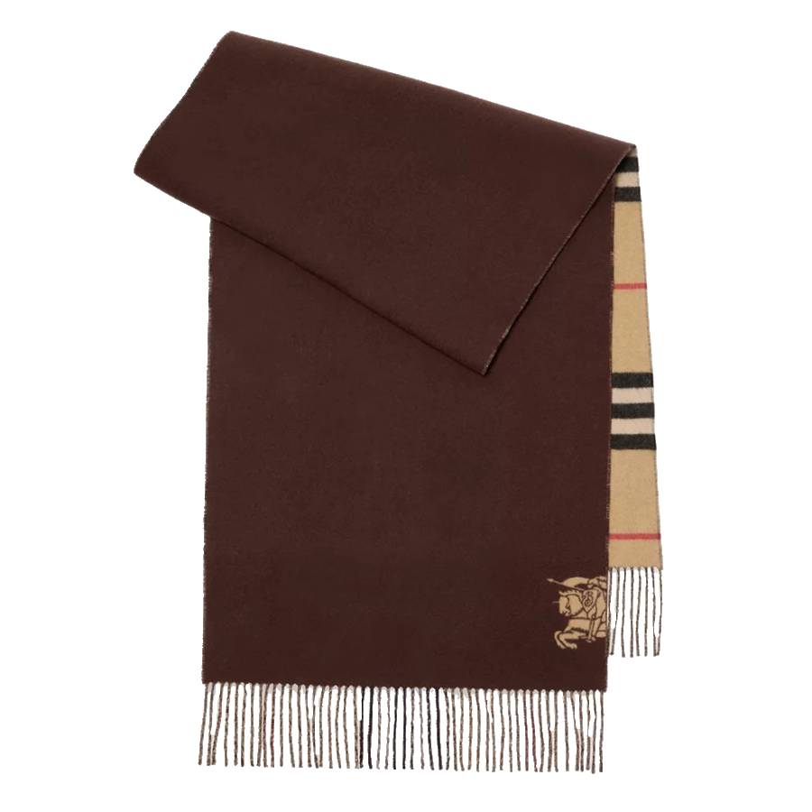 Burberry Sand Knight-Logo Check Scarf