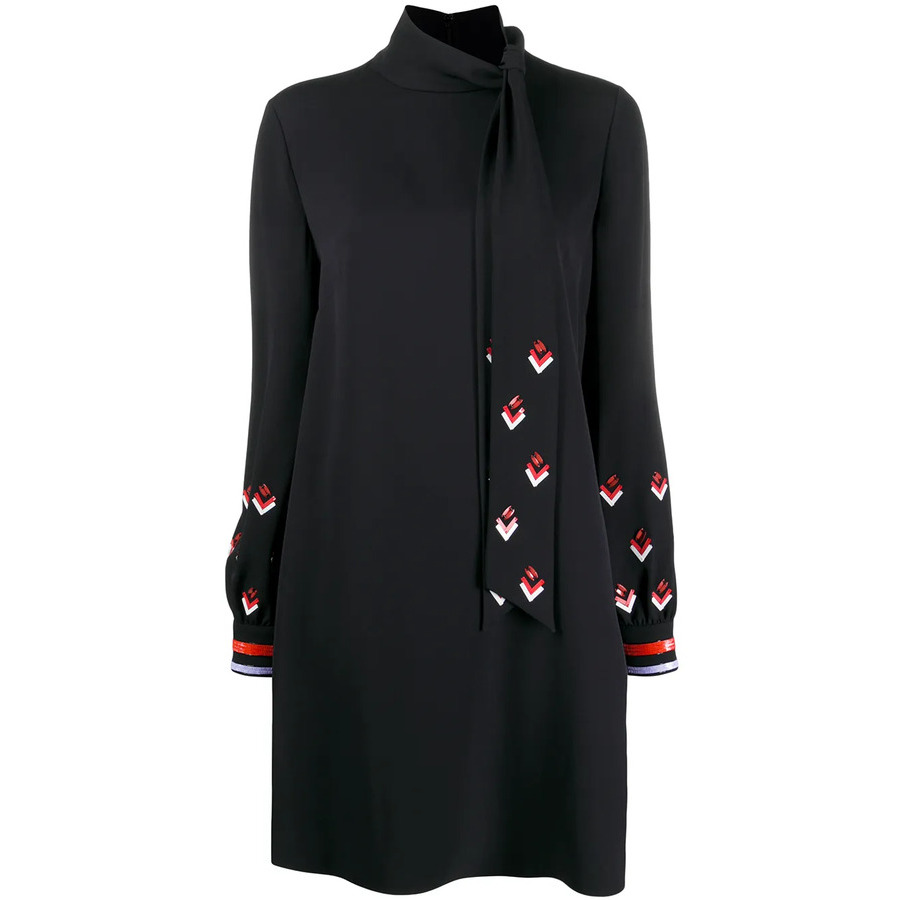 Valentino Garavani Sequin-Detail Long-Sleeve Dress