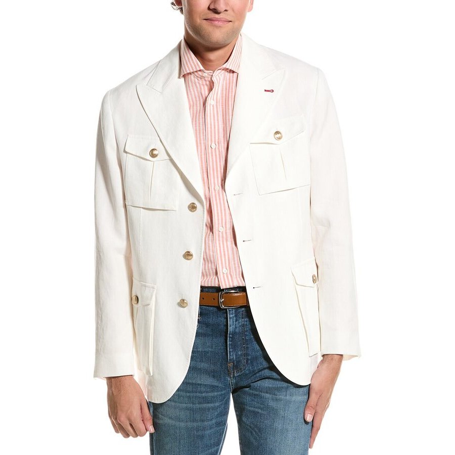 Brunello Cucinelli White Tailored Jacket With Pockets