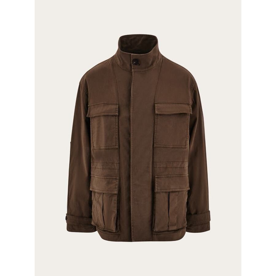 Ferragamo Men'S Dark Brown Cotton Jacket