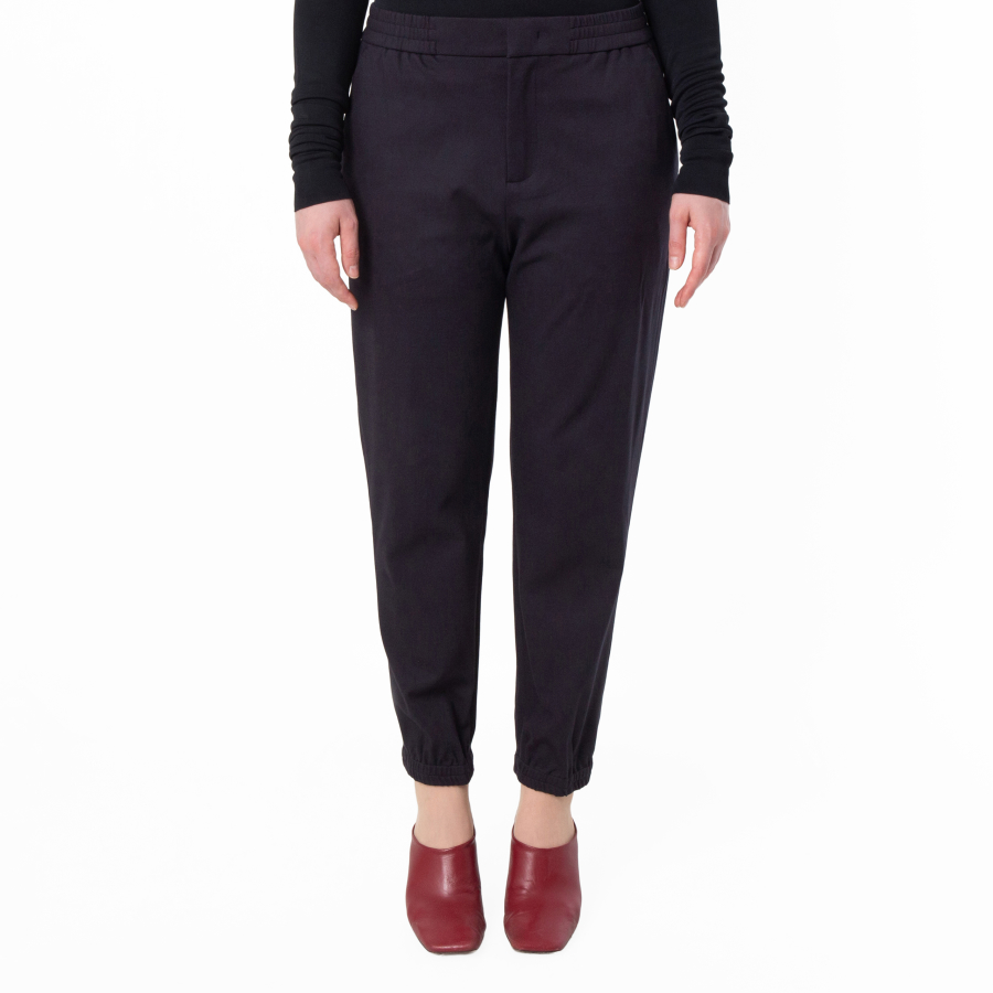 Emporio Armani Navy Jersey Twill Elasticated Waist Trousers