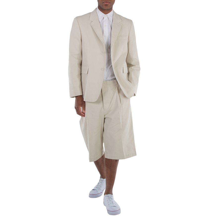 Thom Browne Mens Natural White RWB-Stripe Tailored Blazer