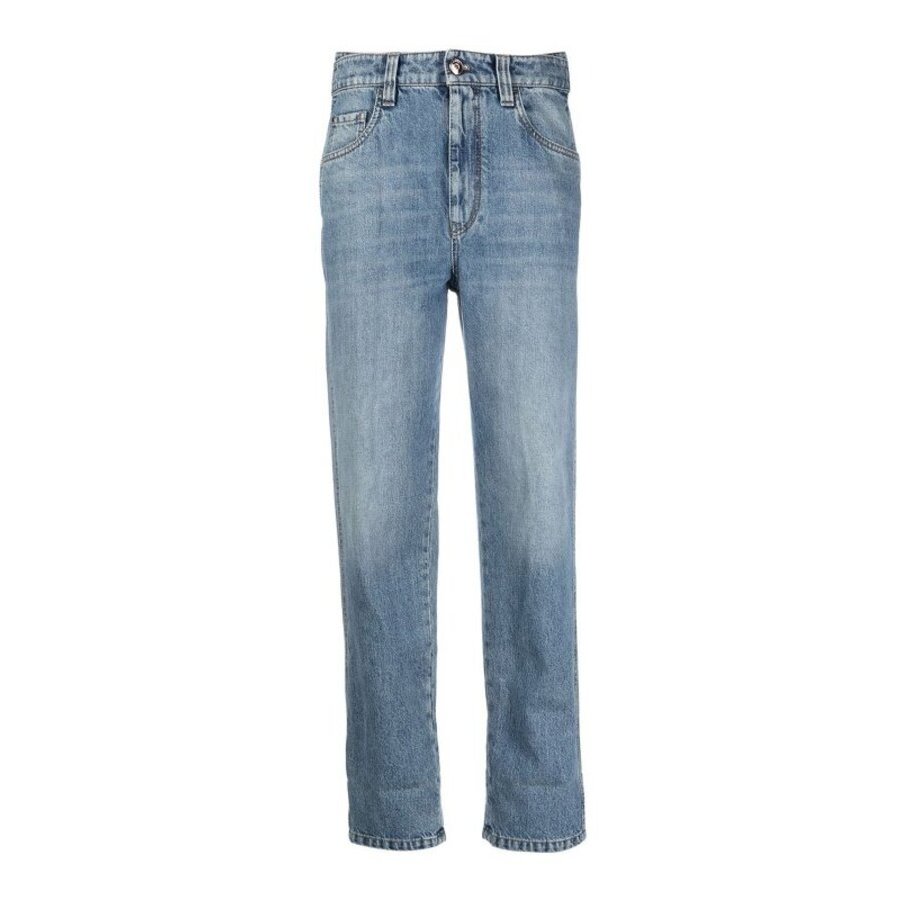 Brunello Cucinelli Women's Vintage Denim Straight Leg Pants