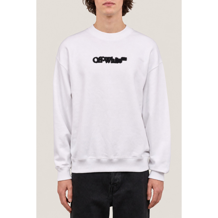 Off-White Mens White Cotton Crewneck Sweater