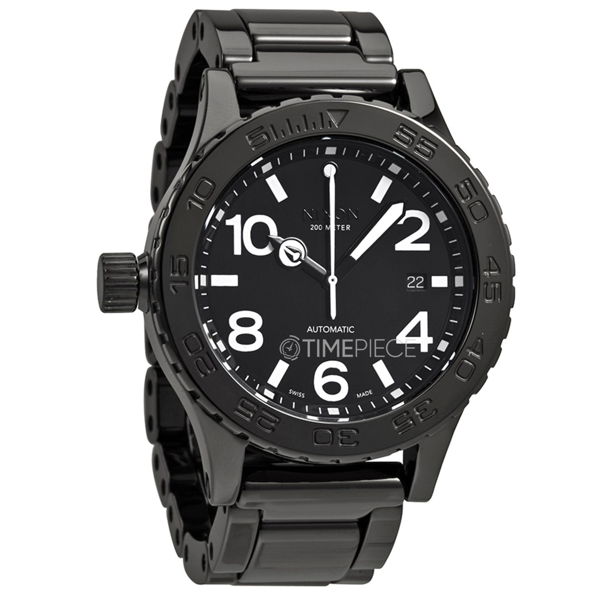 Nixon Ceramic 4220 Lefty Automatic Black Dial Mens Watch A148001
