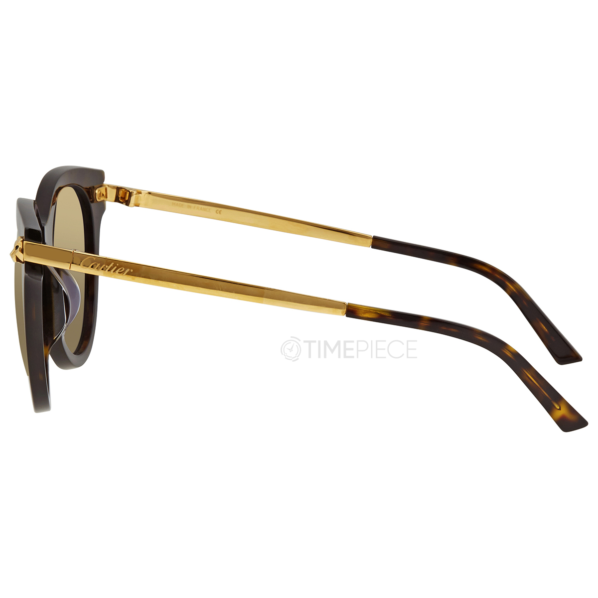 Cartier Gold Cat Eye Ladies Sunglasses CT0024SA 52 002