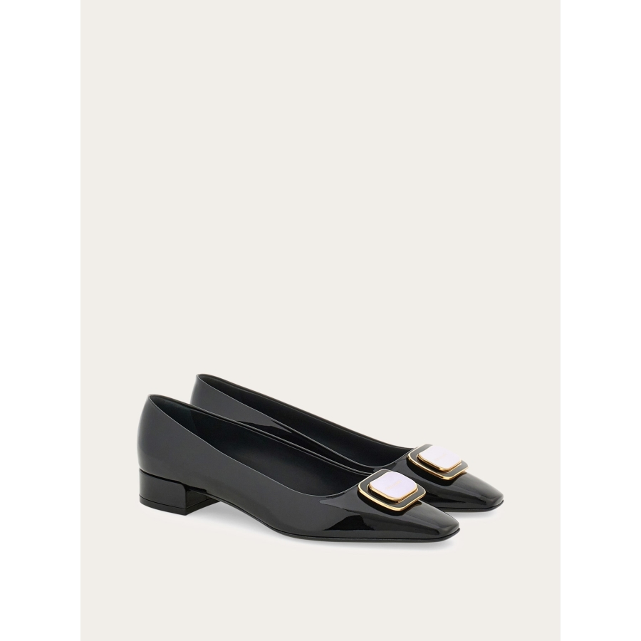 Ferragamo New Vara Plate Patent Leather Pumps