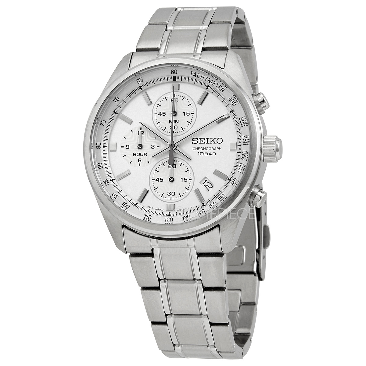 Seiko Chronograph Quartz Silver Dial Mens Watch SSB375