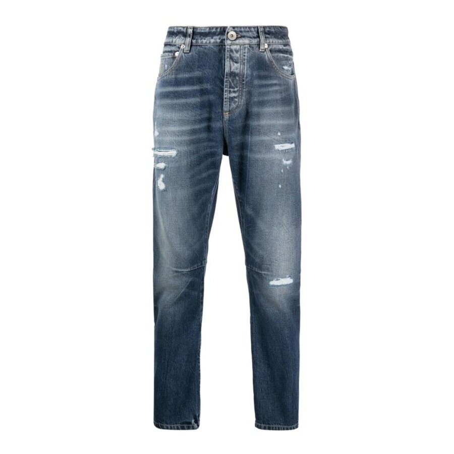 Brunello Cucinelli Distressed Blue Denim Jeans