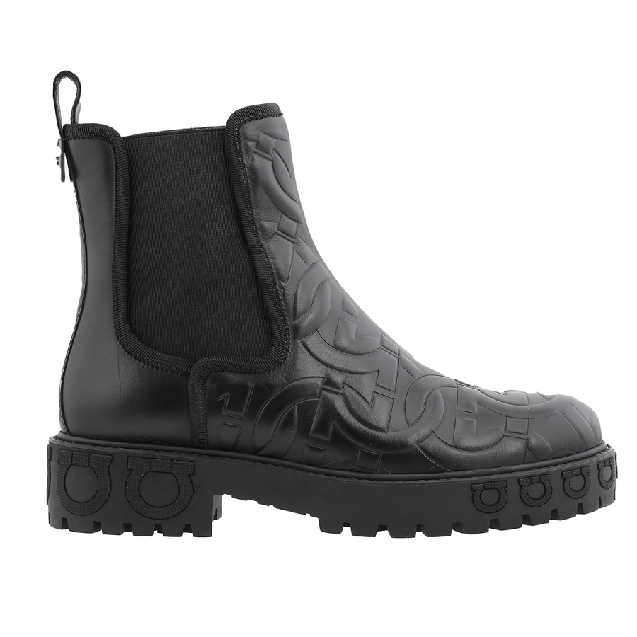 Salvatore Ferragamo Ladies Black Gancini Chelsea Boots