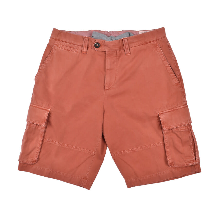 Brunello Cucinelli Cotton Cargo Cargo Shorts — Orange