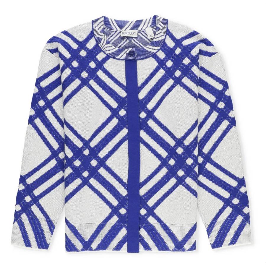 Burberry Kids Heloise Check Wool Cardigan