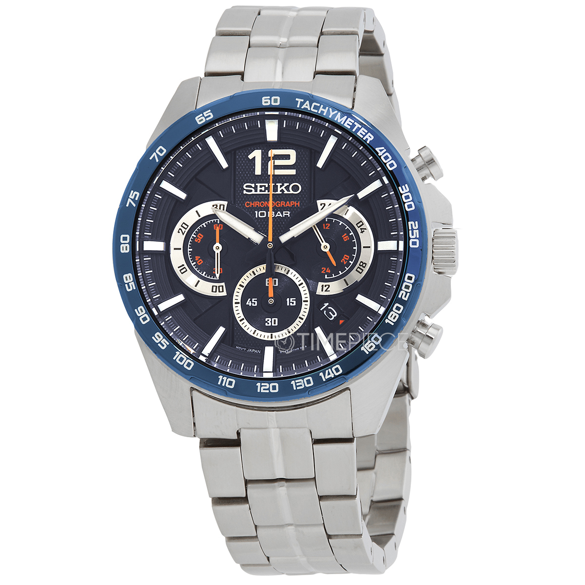 Seiko Essentials Chronograph Quartz Blue Dial Mens Watch SSB345P1