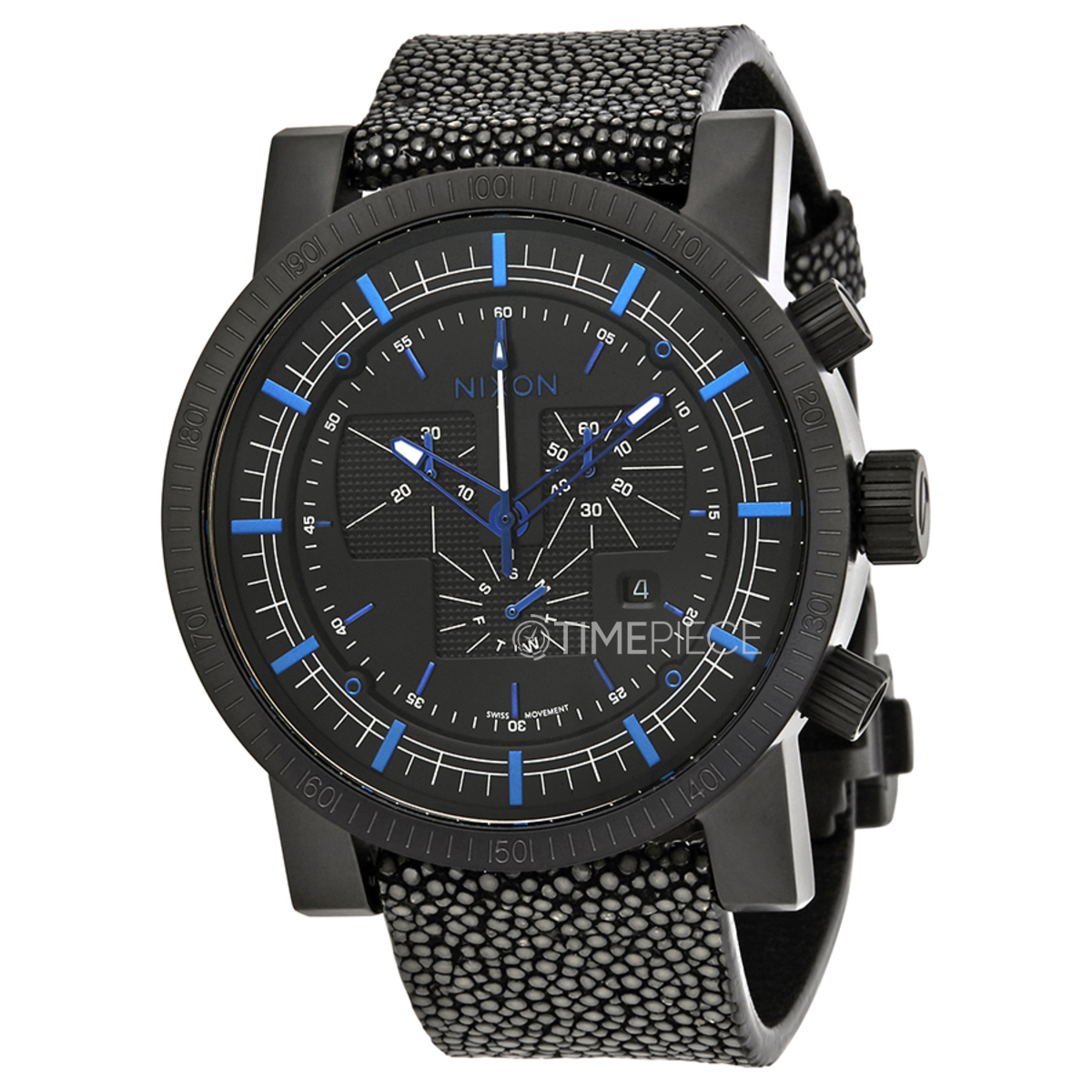 Nixon Magnacon Leather II Mens Chronograph Stingray Leather Watch A458